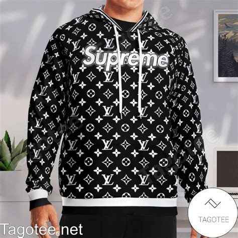 louis vuitton supreme hoodie black|Louis Vuitton supreme monogram.